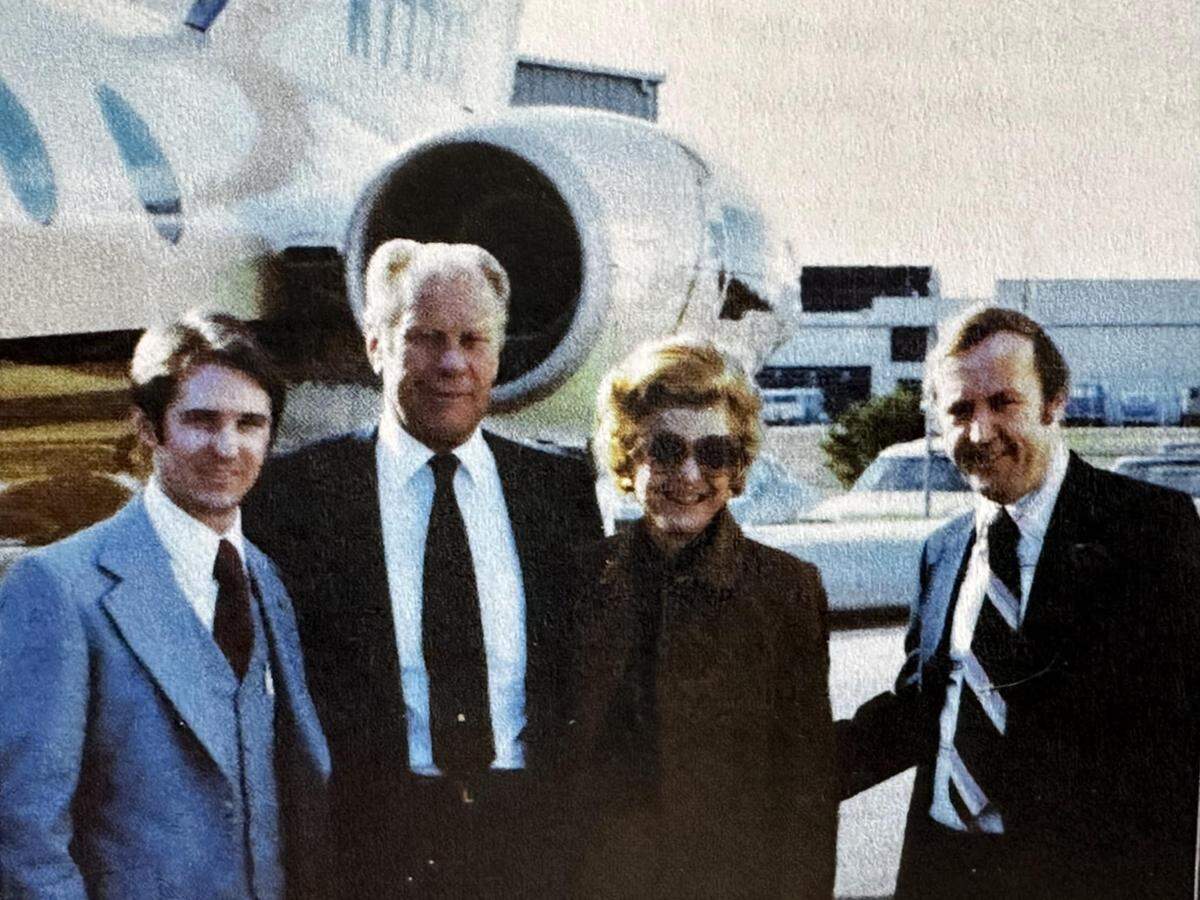 Late U.S. president Gerald Ford and his wife, Betty, with Ron Ryan (right).