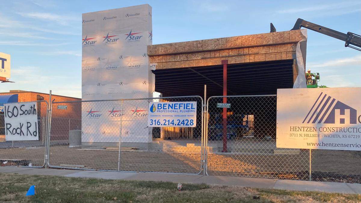 Wichita’s first Wendy’s opened at 160 S. Rock Road in 1975. Recently, the old brick building was demolished, and a new one is going up in its place.