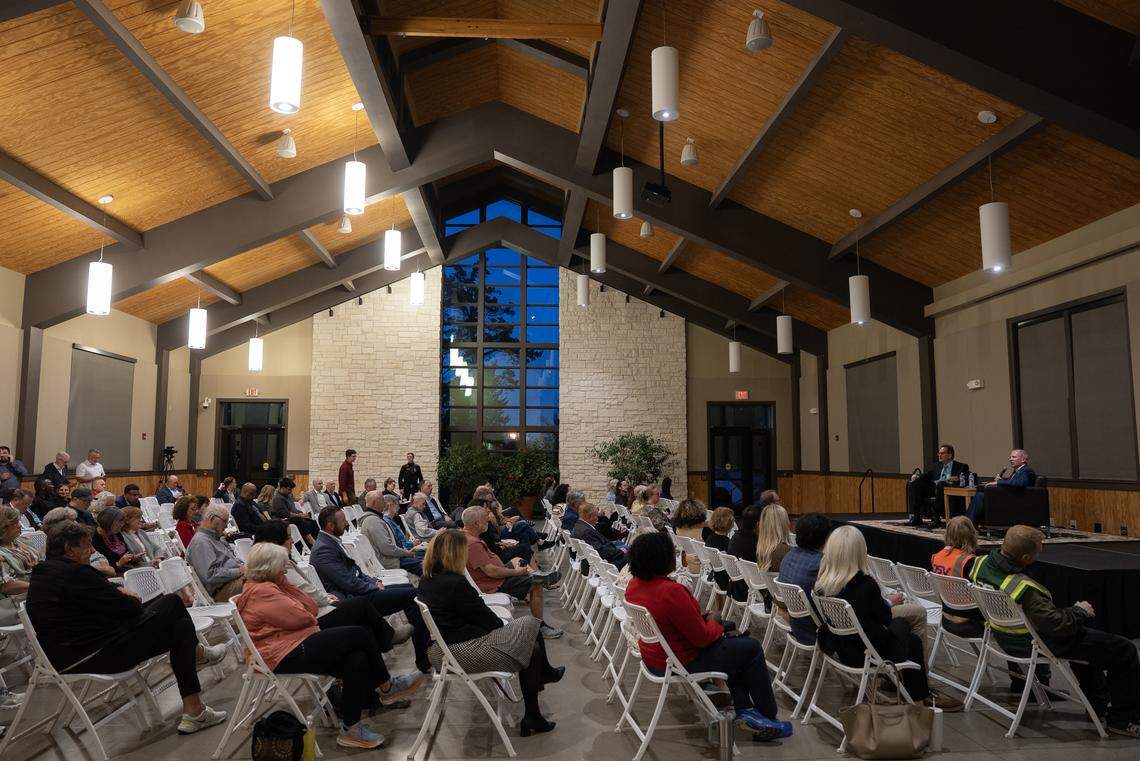 Mark Freitag was the first of three city manager candidates to take questions at a forum at Botanica.