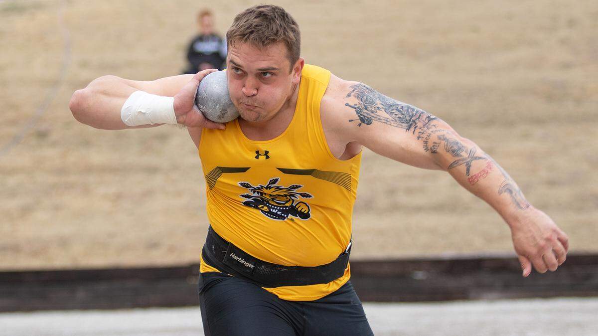 Newton native Cory Martens is a graduate transfer on the Wichita State track and field team and has become one of the top throwers in the AAC. WSU hosts the conference’s outdoor championship meet this weekend at Cessna Stadium.