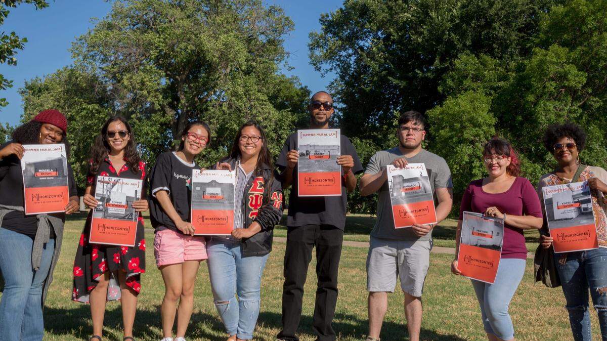 From left: Priscella Brown, Connie Fitzpatrick, members of WSU Sigma Psi Zeta, Baxter Suber, Bernardo Trevizo, Heather Byers and Kamela Eaton.