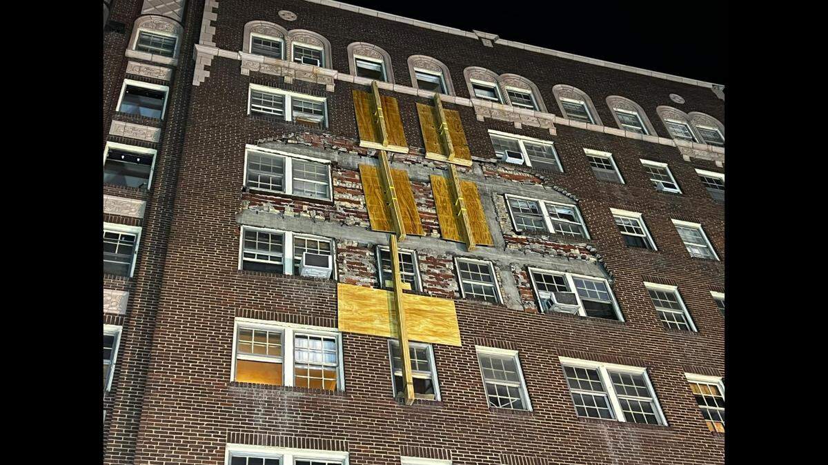 Wichita firefighters had a unique call on Wednesday after bricks fell off the side of this downtown building.
