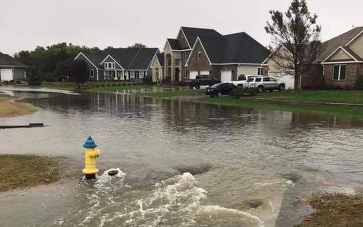 Hays police said several streets were flooded after rainfall.