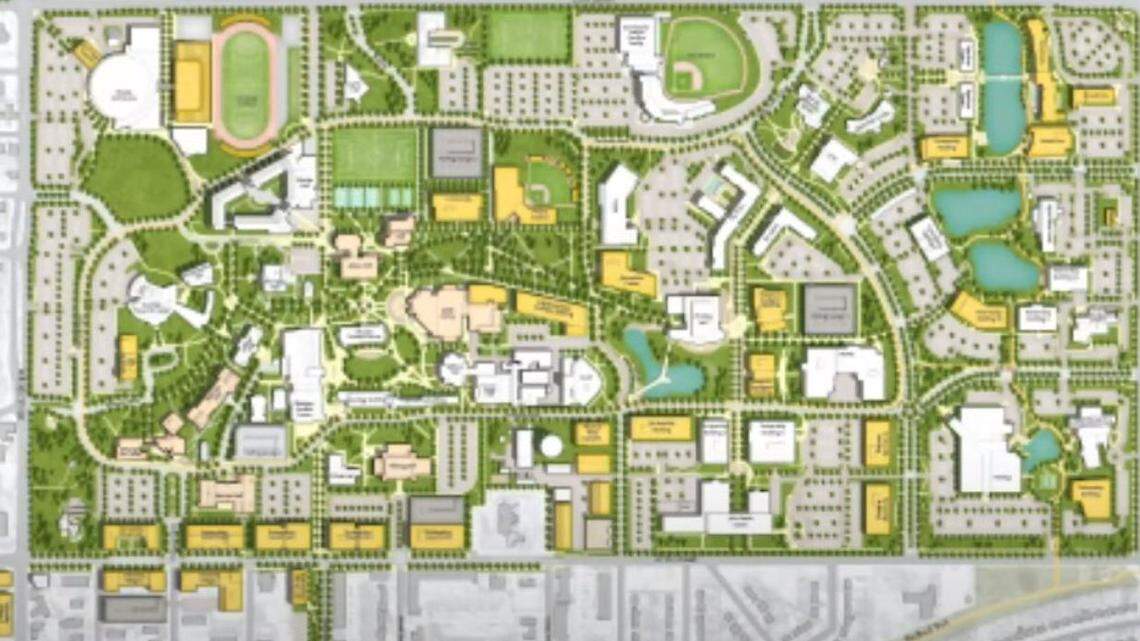 Wichita State University officials unveiled a 10-year plan for the campus on Friday. It calls for demolition of several buildings and construction of others. The plan is expected to change over time.