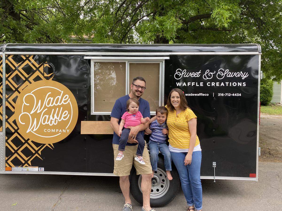 Justin and Jenny Wade and their kids Amos and Vivienne just moved to Wichita to open Wade Waffle Co.