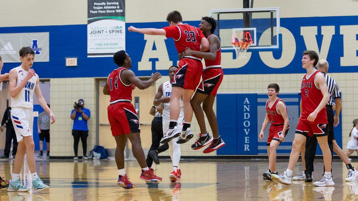 The Maize boys basketball team picked up a dramatic, come-from-behind win in the first round of the Class 5A state tournament on Wednesday to keep its hopes alive of repeating as state champions.