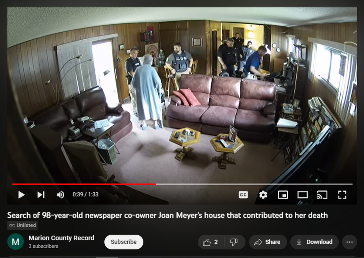 Screenshot of a video uploaded by the Marion County Record to YouTube on Monday.
