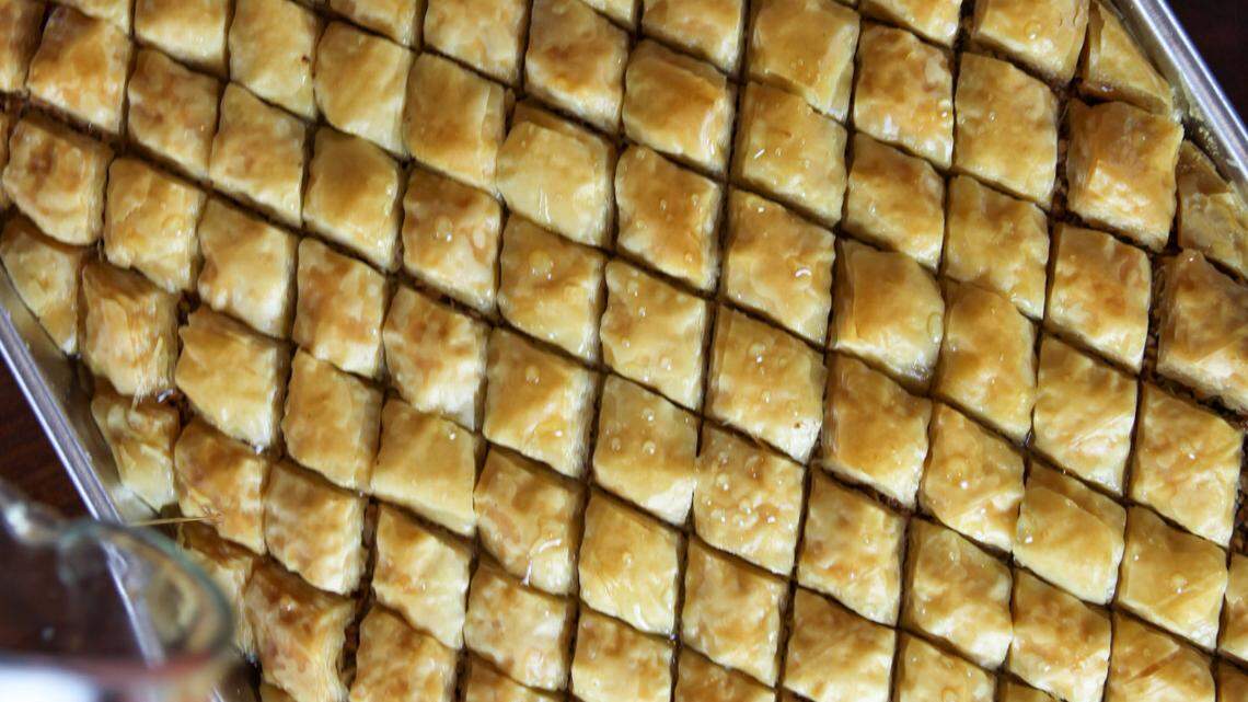 A pan of baklava includes 125 individual pieces.