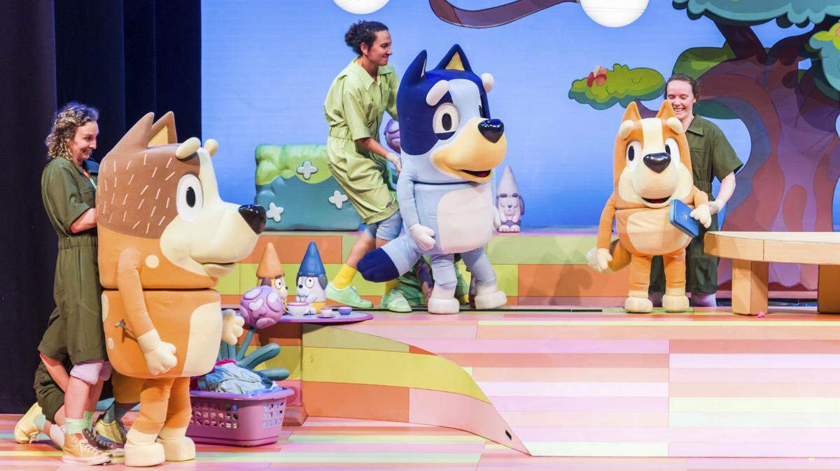 “Bluey’s Big Play: The Stage Show” is a new theatrical adaptation of the Emmy-winning series, written by Bluey creator Joe Brumm with new music by the show’s composer, Joff Bush.