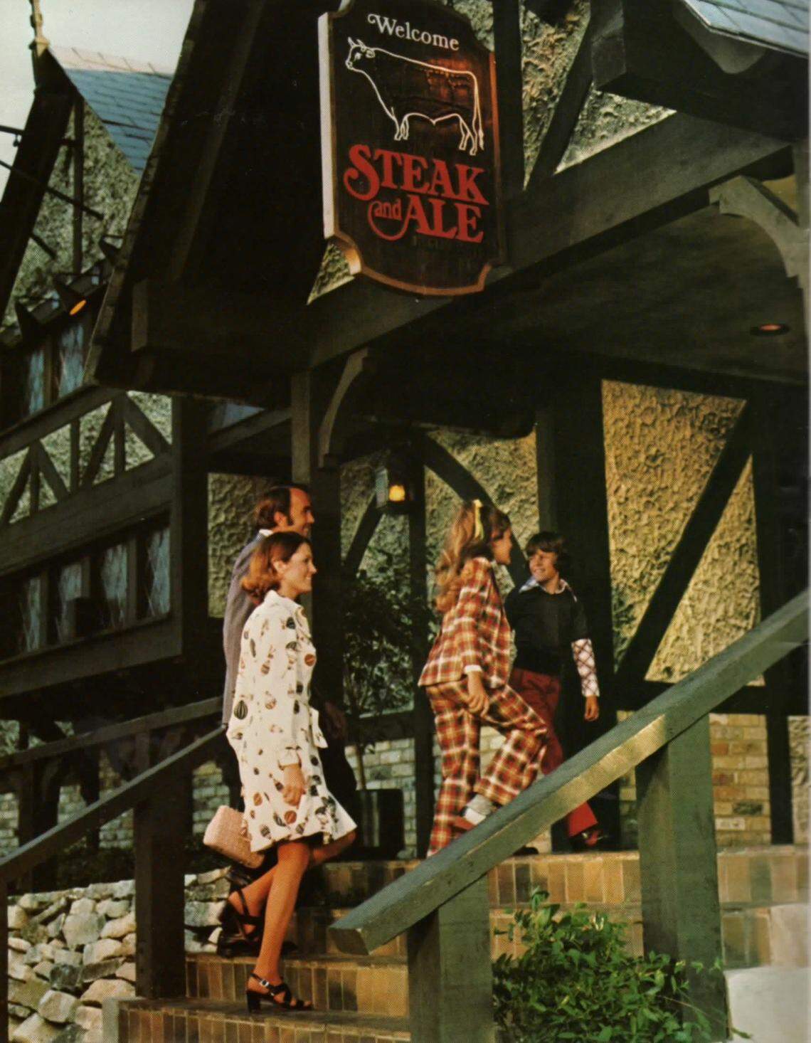 A photo of an early Steak and Ale restaurant. The chain arrived in Wichita in 1970.