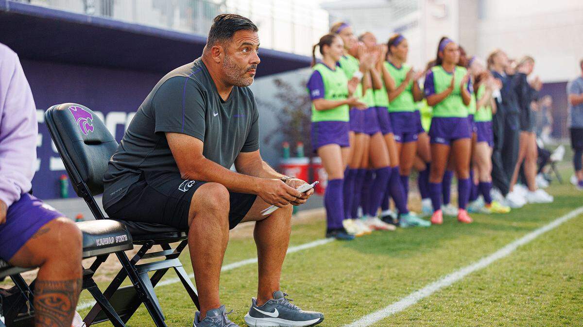 Kansas State soccer coach Mike Dibbini