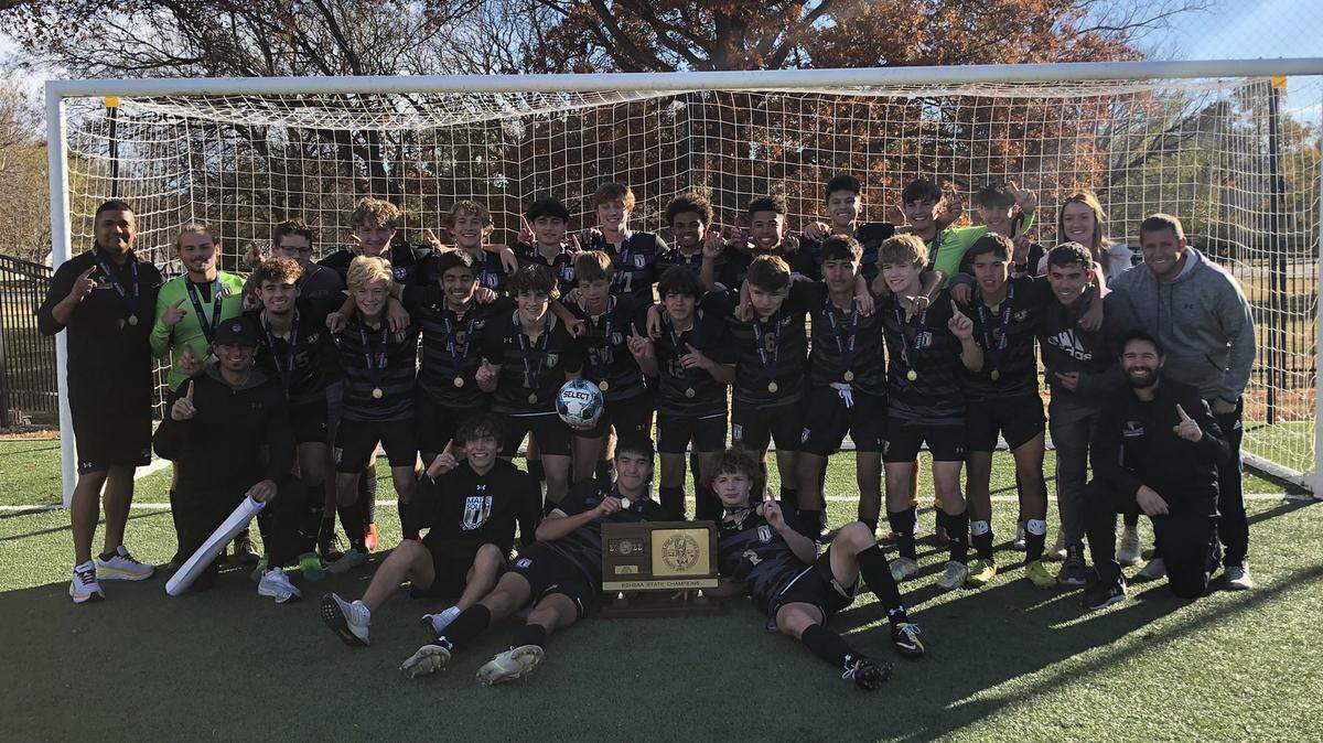The Maize South boys soccer team became the first Wichita-area team to win the Class 5A state championship in 20 years on Saturday with a 3-0 win over Blue Valley Southwest. The Mavericks completed a perfect 21-0 season.