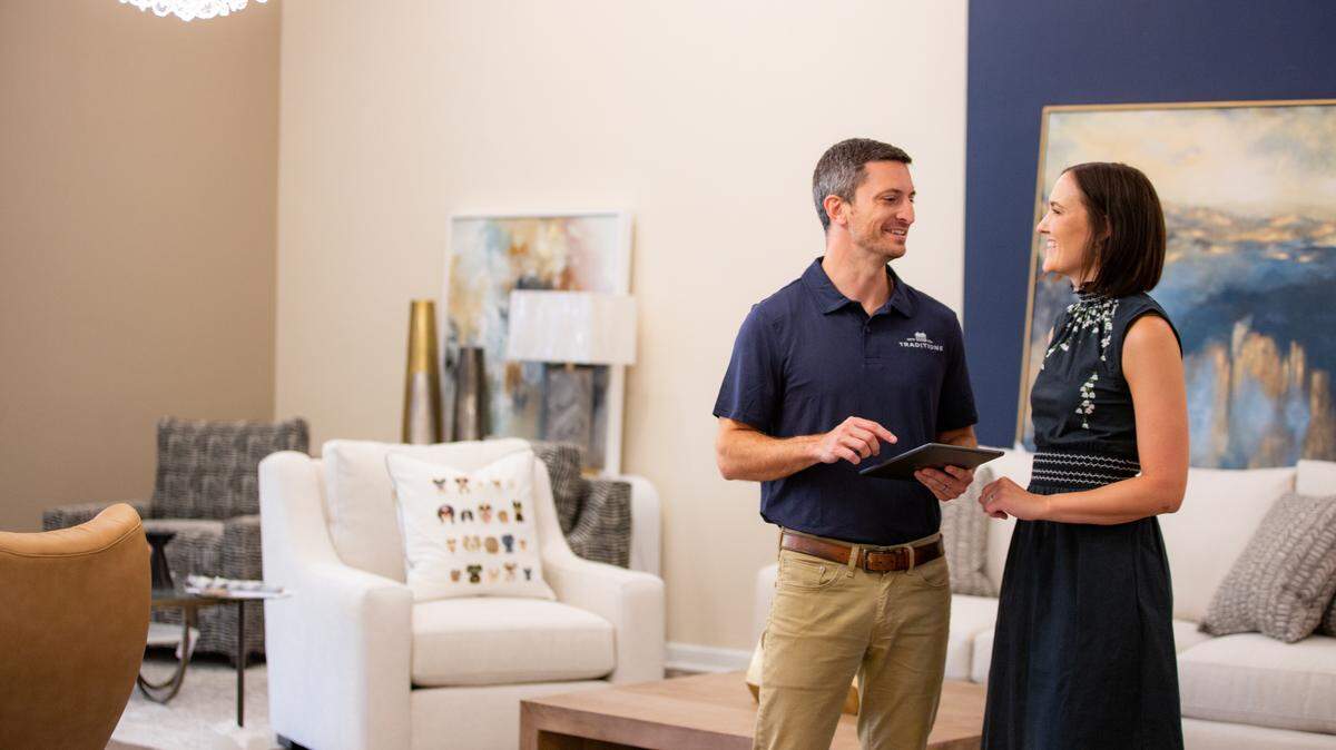 Taylor and Sara Lewis, pictured, are reopening Traditions Home in College Hill on Wednesday. The two purchased the longtime shop from Robin Van Huss and her husband, Art Davis. “The skills and experience that they’ve built up over the decades that they’ve just freely given is really incredible,” Taylor Lewis said.