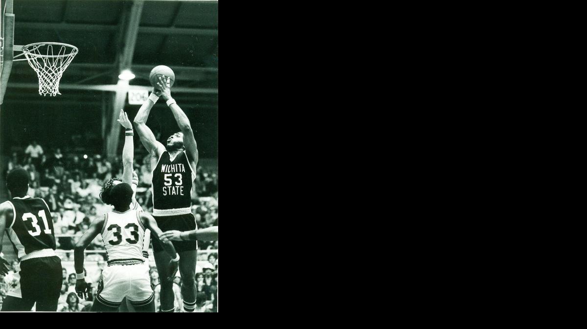 Robert Elmore (53) was a three-time All-Valley first-team player at Wichita State from 1973-77.

