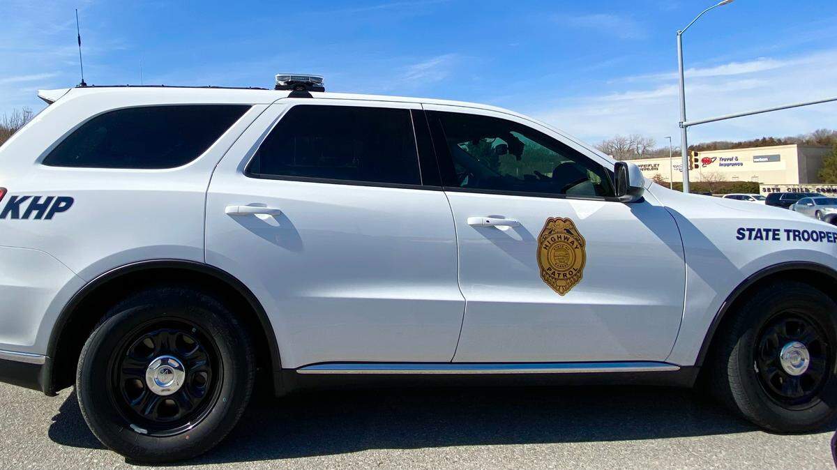 Kansas Highway Patrol vehicle in Manhattan, KS (Feb. 25, 2023)