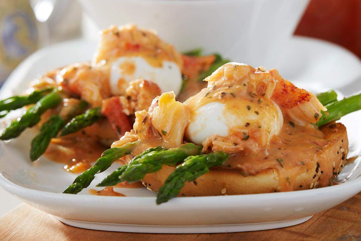 Another Broken Egg Cafe serves several types of eggs Benedict and is now featuring a seasonal lobster Benedict, above.