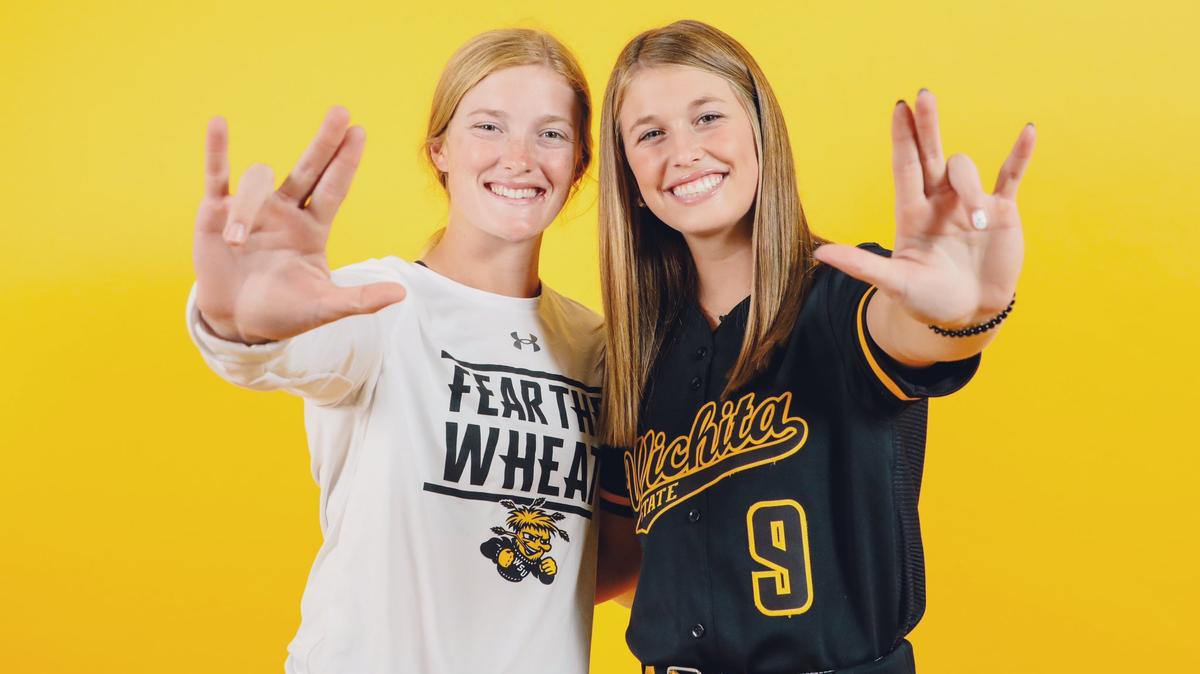 Avery Barnard (right) signed her letter of intent to play college softball at Wichita State, where she will join her older sister, Addison, who is an All-American slugger for the Shockers.