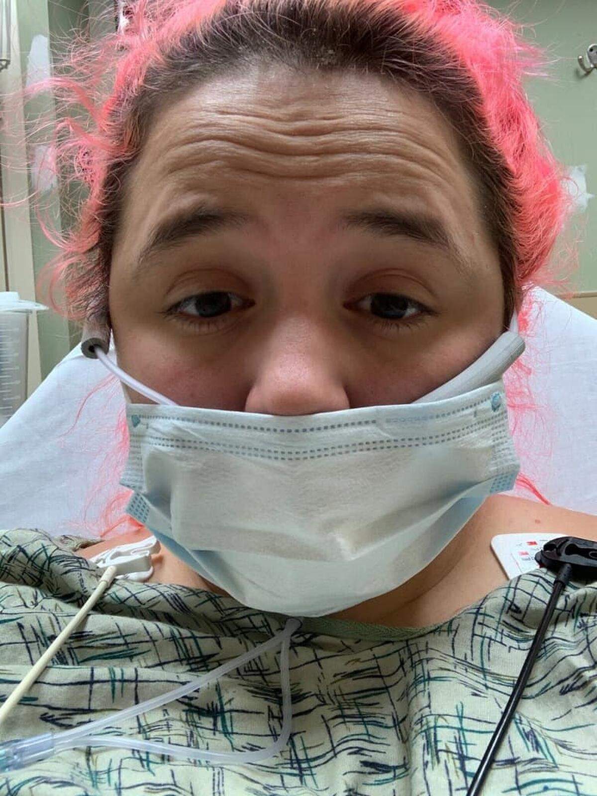 Abby Hoffman of Lawrence in the emergency room where she was diagnosed with COVID-19.