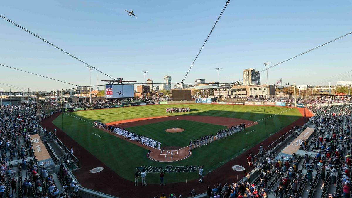 The Wichita Wind Surge drew a record crowd for its home-opening game at Riverfront Stadium on Tuesday. The WInd Surge defeated Northwest Arkansas, 3-1, in the game.