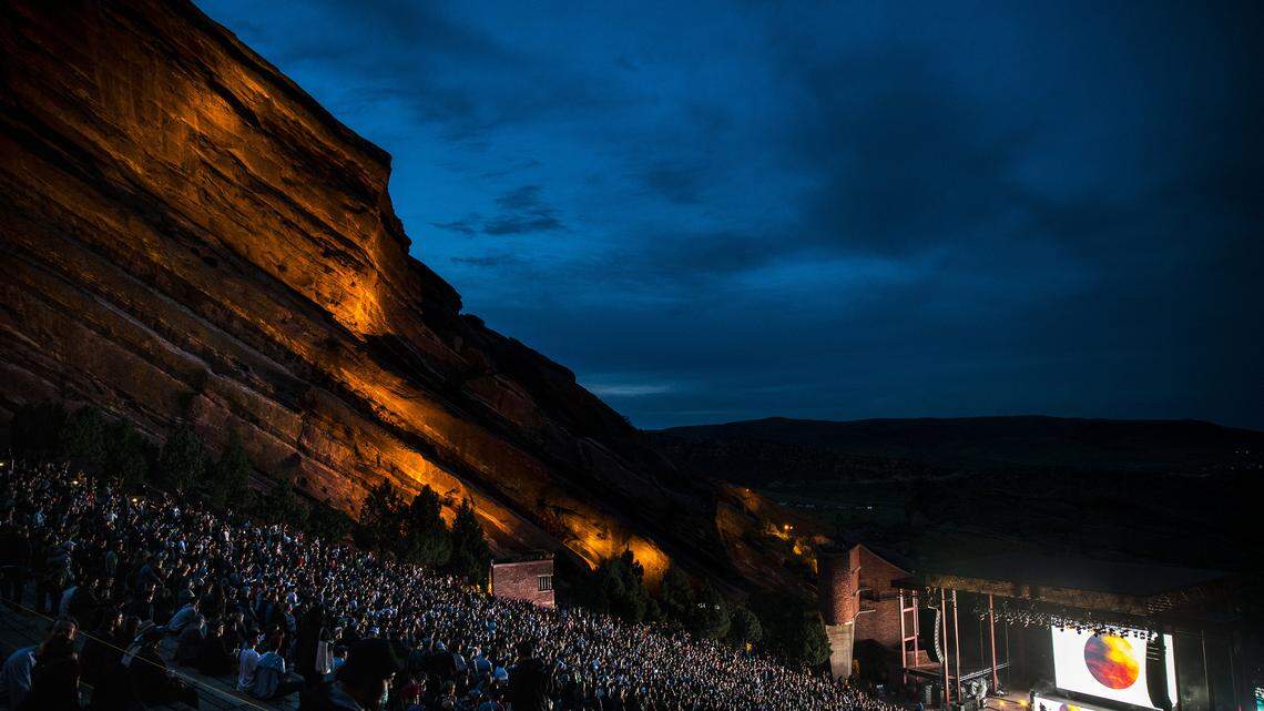Fans listen as Phantogram/Tycho performs at the Red Rocks Amphitheatre on Monday, May 21, 2018 in Morrison, Colo.