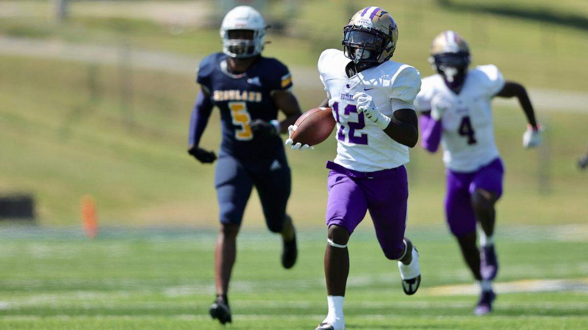 Wichita native A.J. King had a standout game in his debut performance for Butler, catching four passes for 129 yards and a touchdown in a 45-3 win over Highland on Saturday.