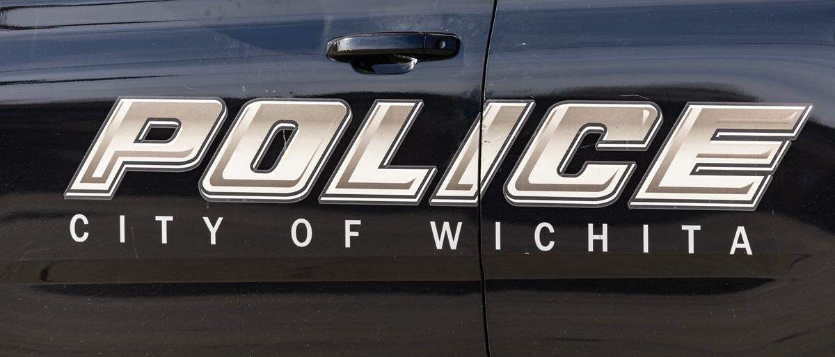 Wichita police cruisers parked at the patrol west substation.