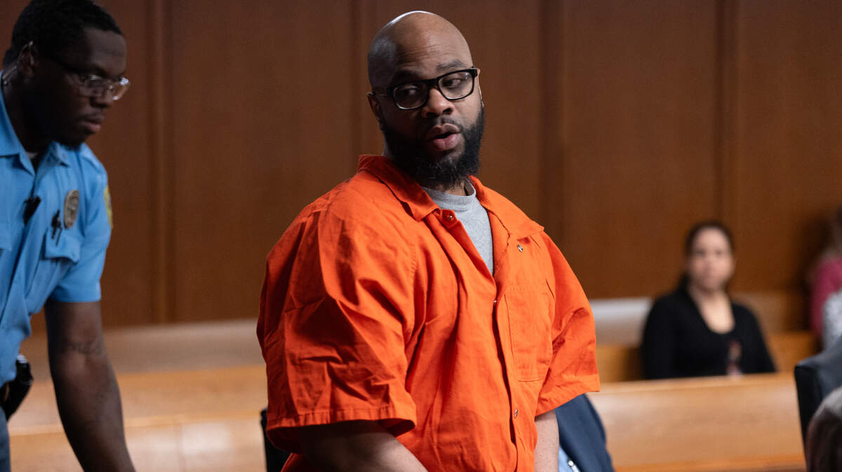 Jonathan Carr leaves a Sedgwick County courtroom on April 22, 2024 after Judge Jeffrey Goering denied his and his brother Reginald’s requests to be resentenced in the killing of four people in a 2000 capital murder case. Reginald Carr did not attend the hearing.