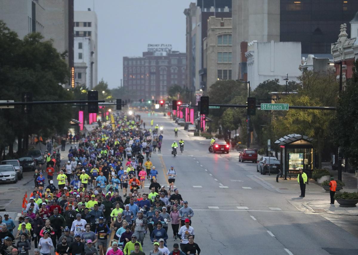Rain didn’t deter competitors or spectators during the Prairie Fire Marathon and Half Marathon Sunday.