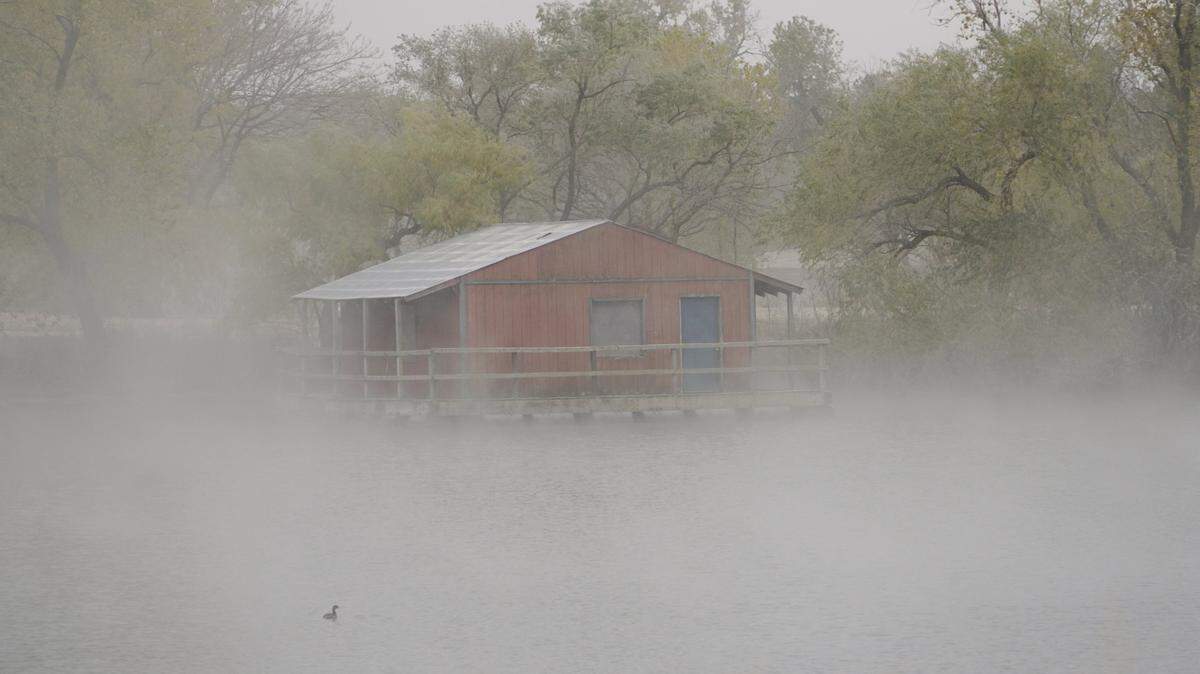 A foggy cold morning at Sedgwick County Park in 2019.