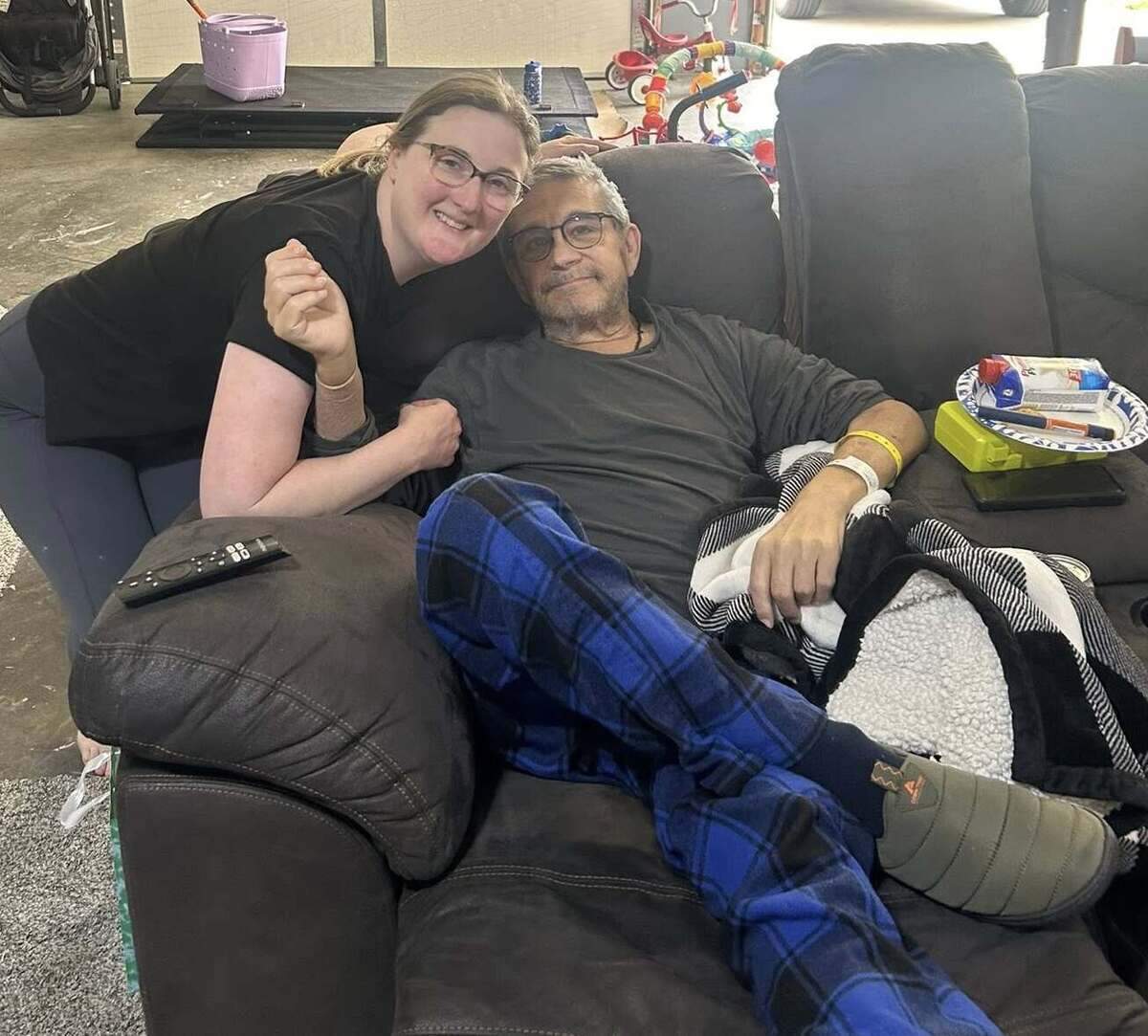 Rick Jeffrey is pictured here with his daughter, Chelsea, shortly after being released from the hospital.