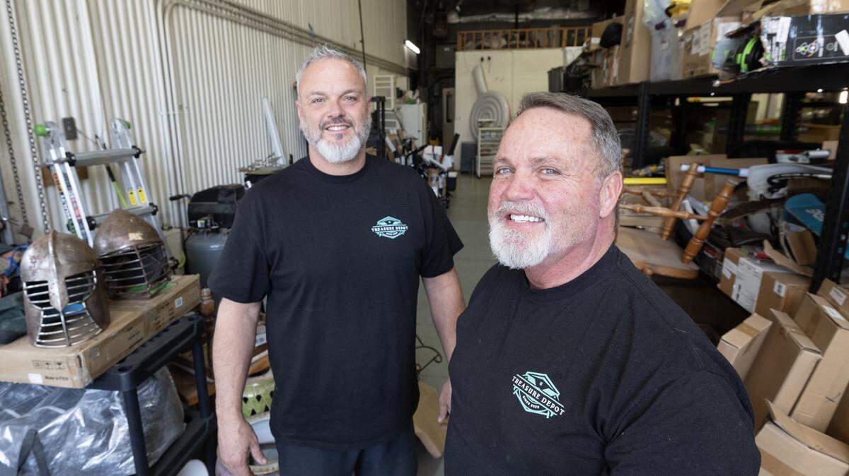Jamie Schoenhoff, left, and Shannon Burton have opened Treasure Depot in Delano to sell items they find by buying contents of unclaimed or unpaid storage units.