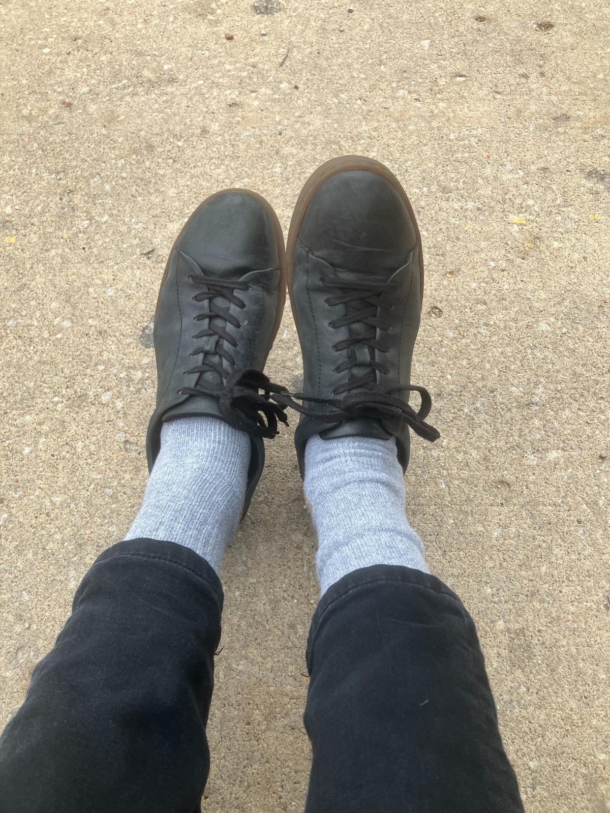 In this photo, Aaron Wirtz celebrates no longer having to wear an ankle monitor, which he had to for a time following his release from prison.