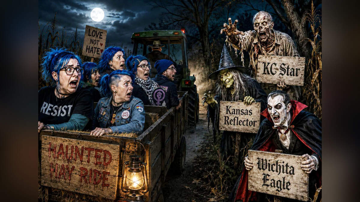 This AI image shows what the Kansas Republican Party thinks of the press, and voters who don’t toe the GOP line.