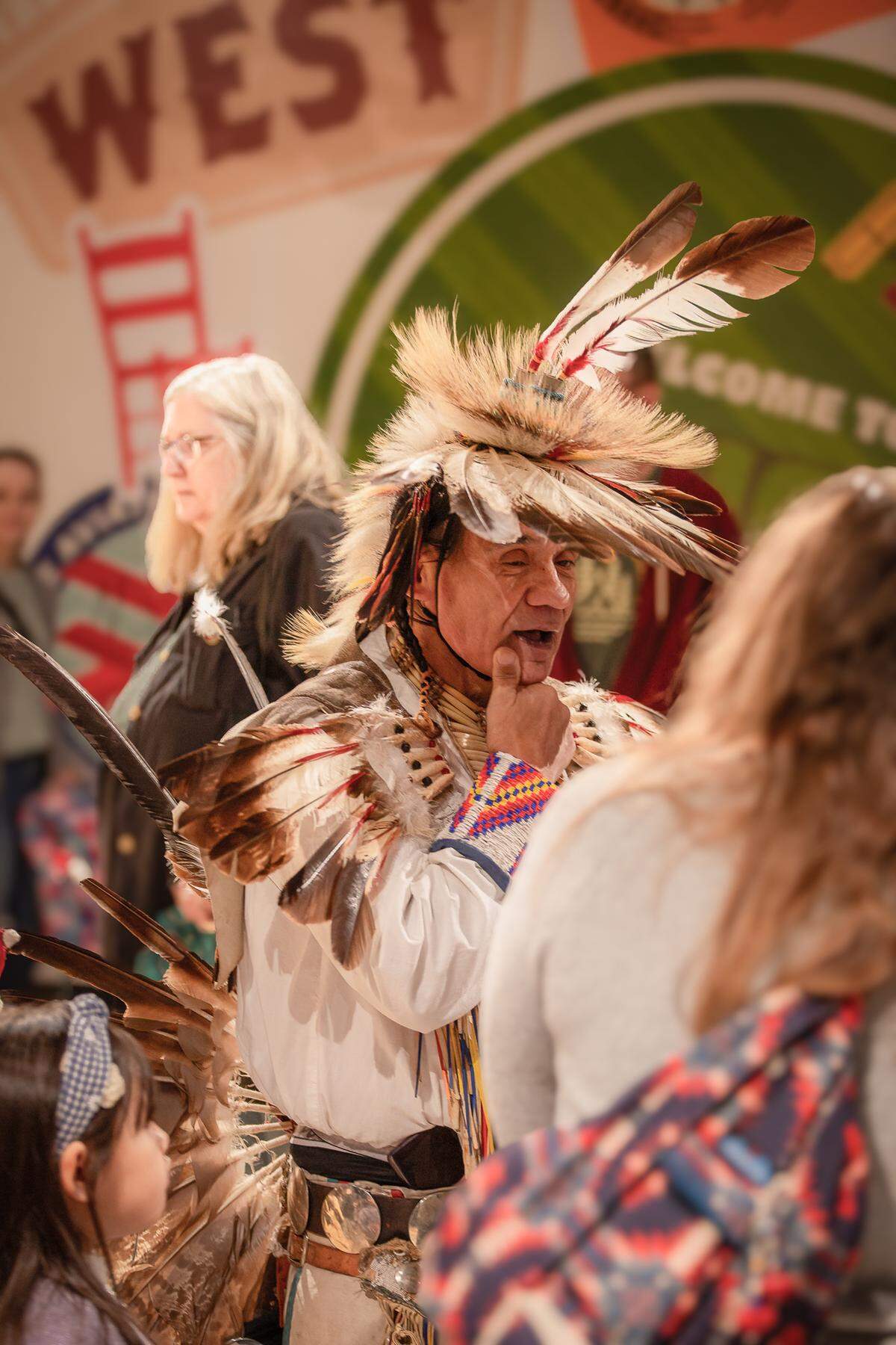 Dennis Rogers of Topeka puts a spotlight on Native American history at the Kansas Museum of History.