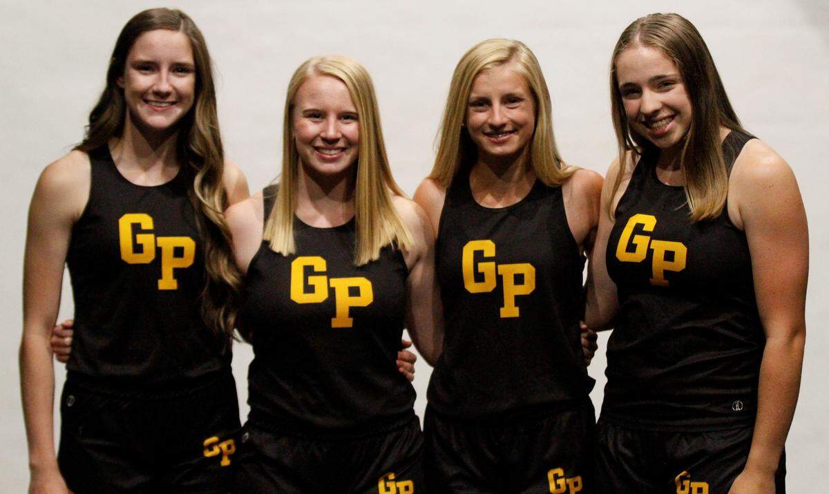 Garden Plain’s Claire Clark, Macy Catlin, Nikole Puetz and Brooke Hammond, 2019 Wichita Eagle High School All-Metro Girls Track and Field Team 4x100-meter relay selection