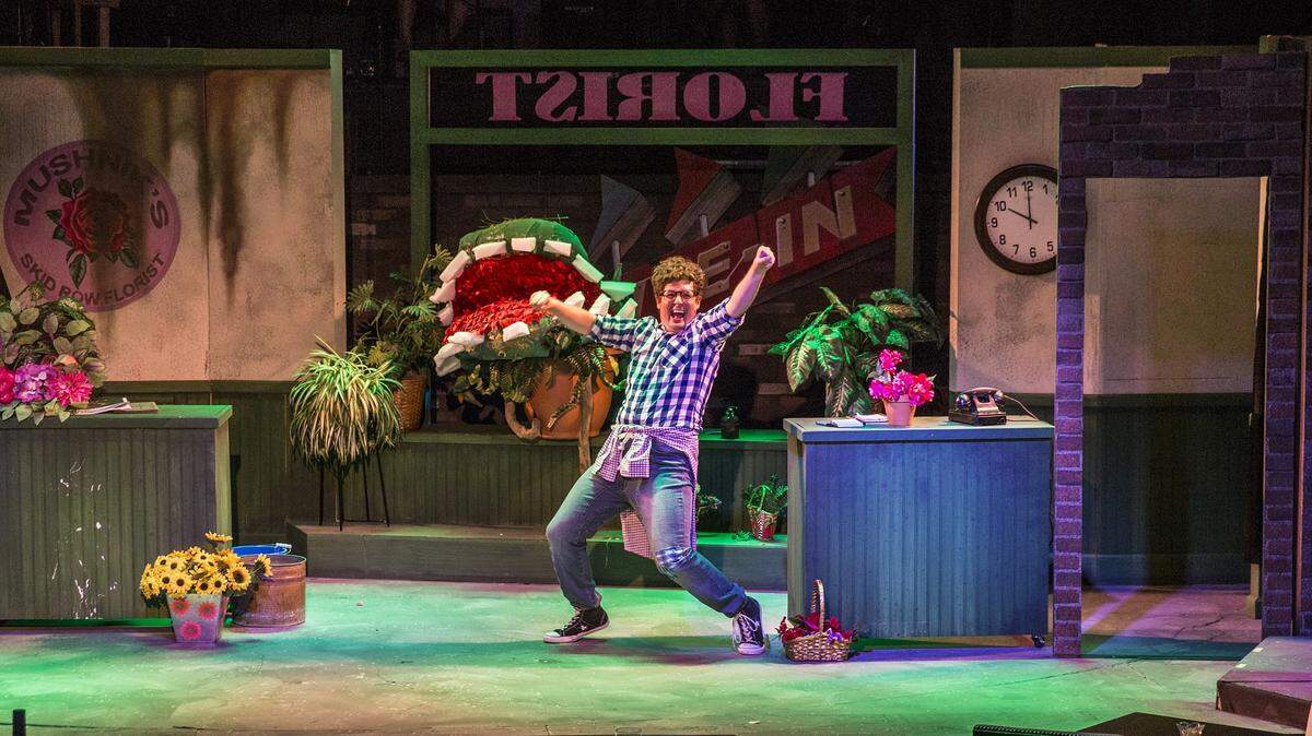 Caleb Freeman plays Seymour in “Little Shop of Horrors,” which will be performed Aug. 5-22 at Roxy’s Downtown, 412 ½ E. Douglas.