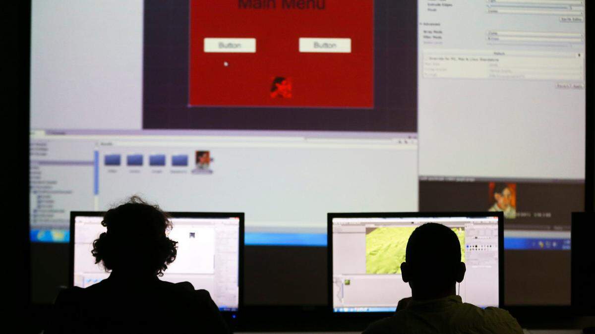 Students work in a computer lab at Butler Community College in 2016.