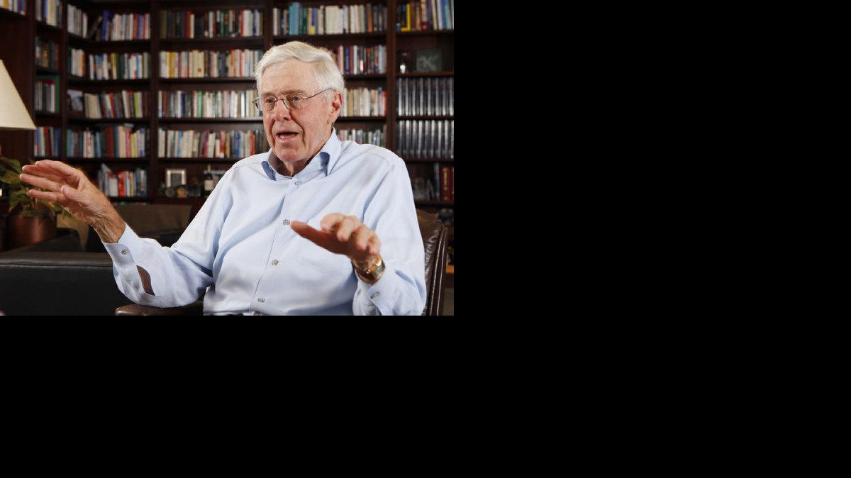 Charles Koch in his office at Koch headquarters in Wichita, Ks. (May 22, 2012)