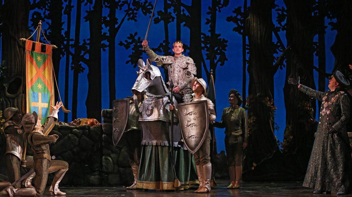 Lukas James Miller (center) and the cast of Rodgers and Hammerstein’s Cinderella