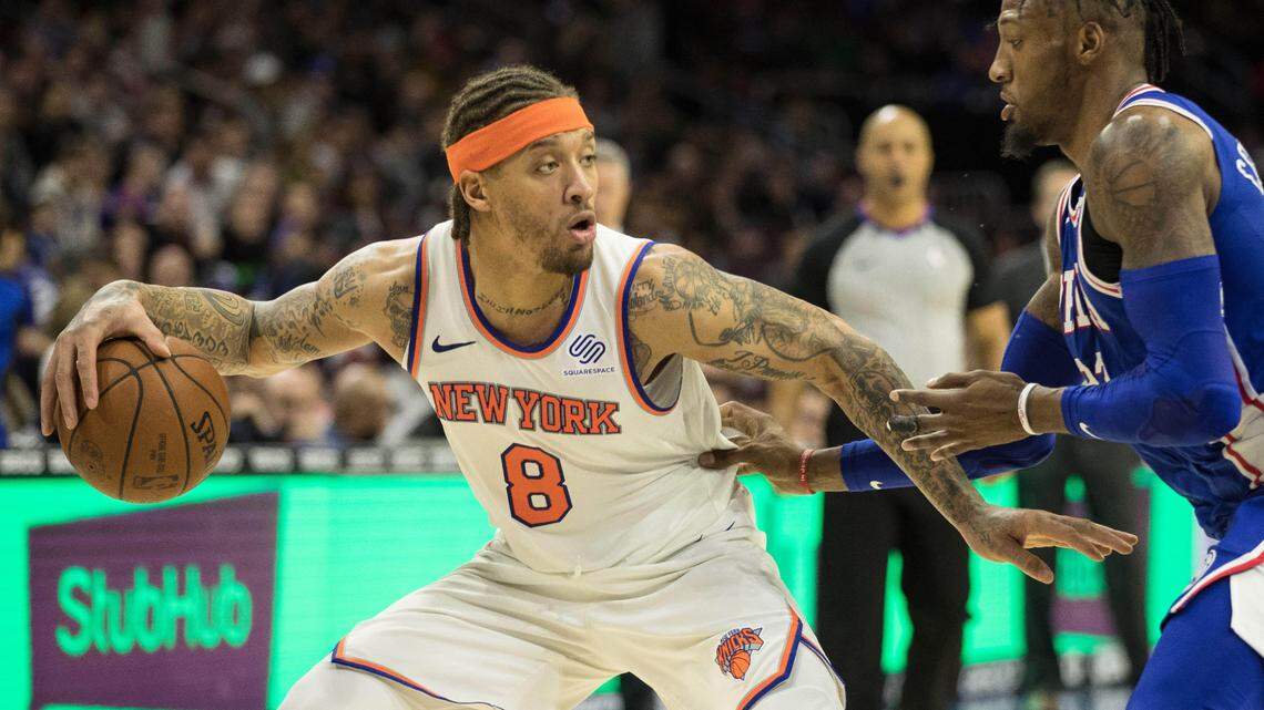 Former Kansas State basketball player Michael Beasley with the New York Knicks.