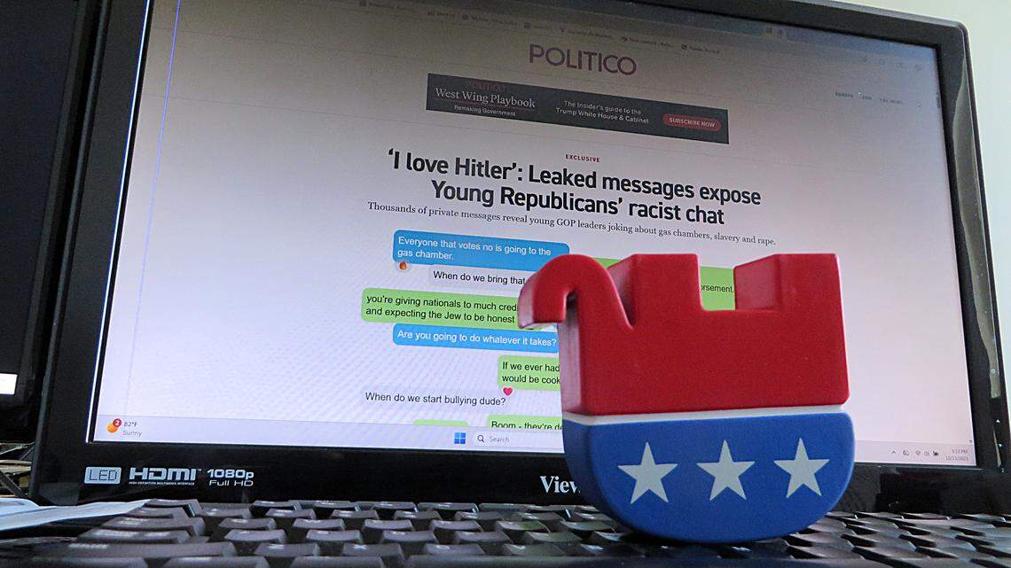 The Kansas Republican Party has been upended by a Politico report that leaders of its Young Republican Club engaged in racist and borderline Nazi chats with peers around the country.