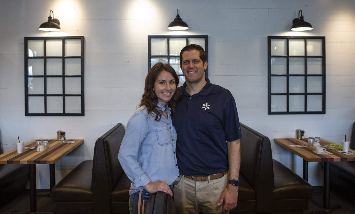 Lauren and Jon Rolph, shown at their Bradley Fair HomeGrown restaurant in 2019.