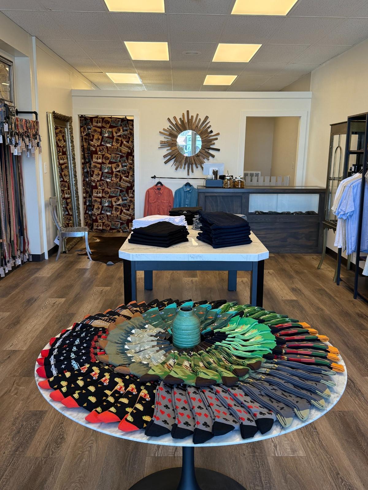 Novelty socks are just some of the fun items at the new Frank & Fido at Lincoln Heights Village.