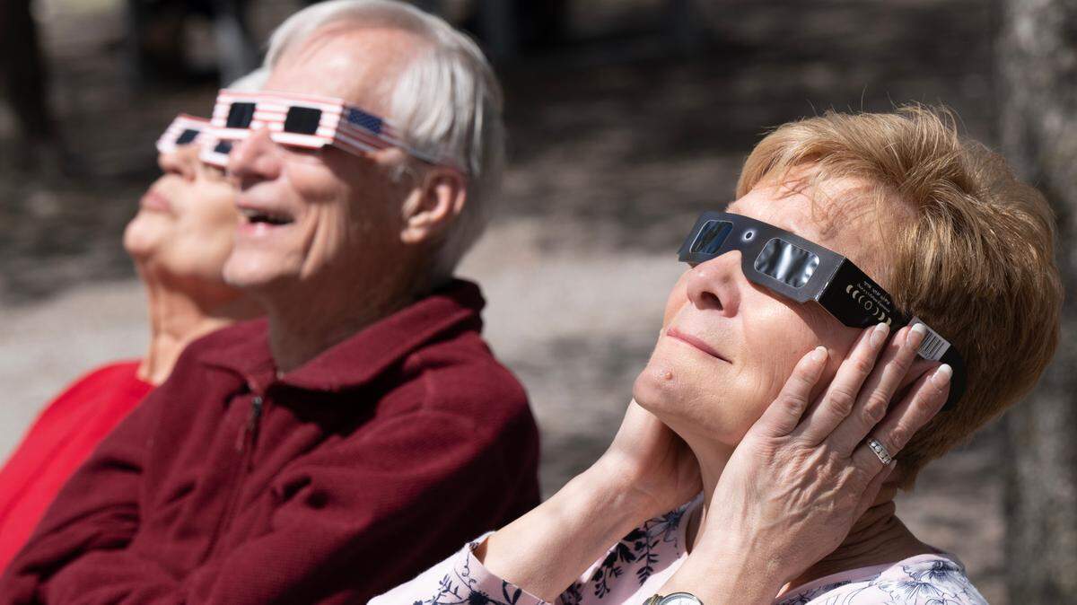 Several hundred people attended an eclipse party at Exploration Place on Monday.