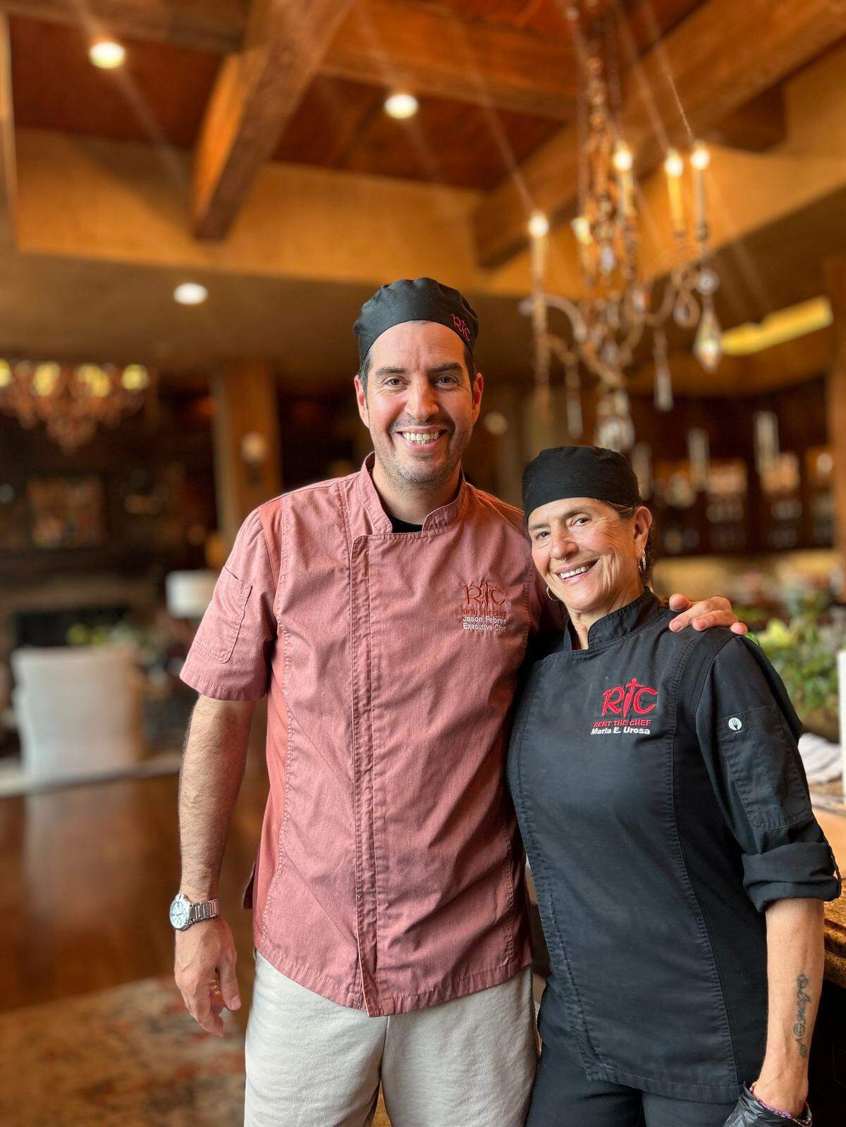 Chef Jason Febres is pictured with his mother (and employee) Maria Urosa.