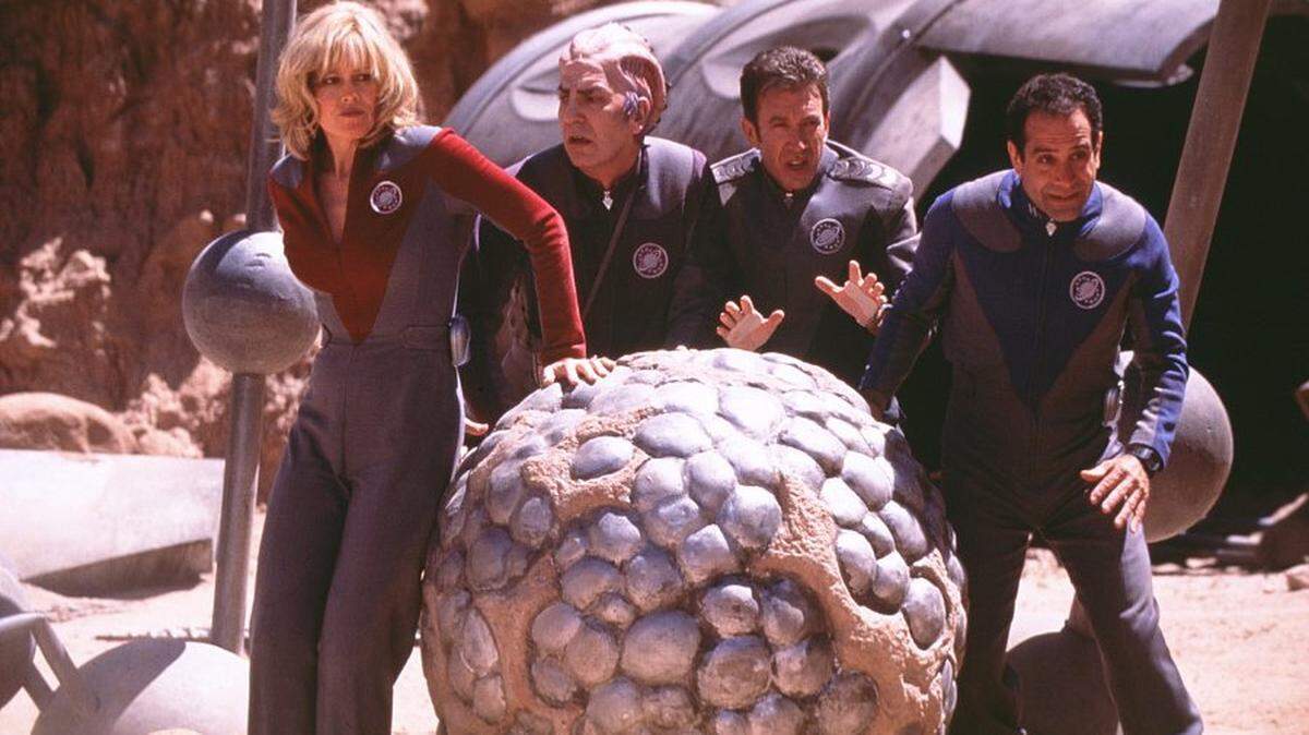 Left: Weaver, Alan Rickman, Tim Allen and Tony Shalhoub in “Galaxy Quest.” DREAMWORKS SKG