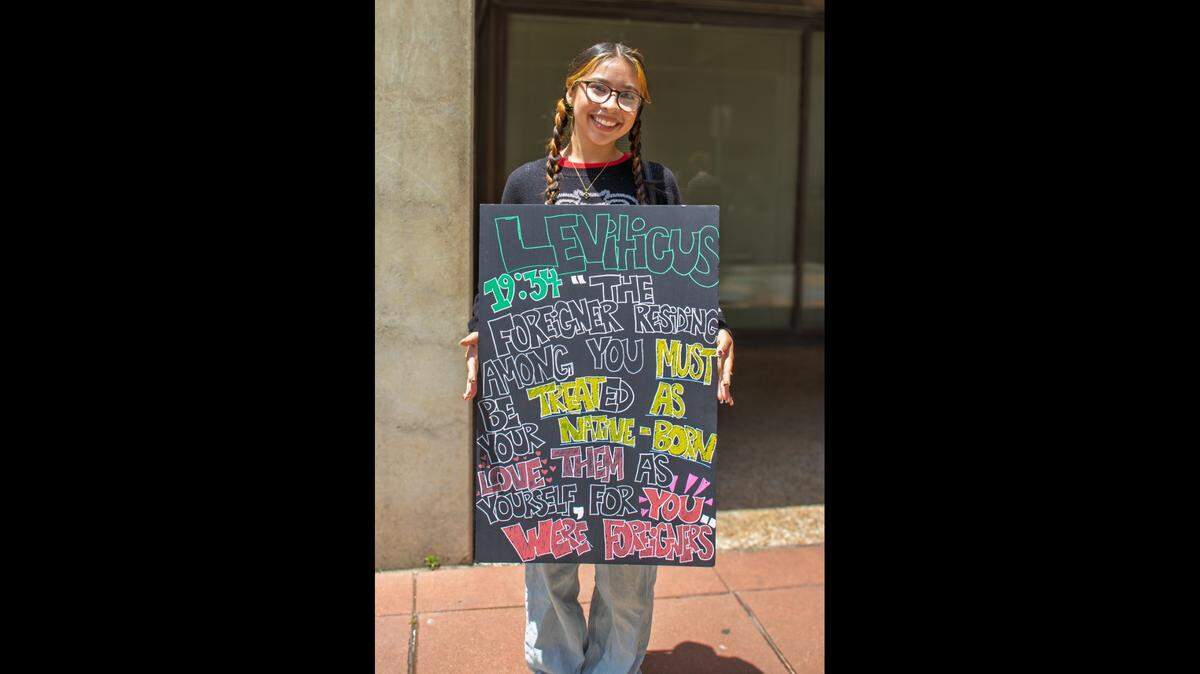 Crystal Ortiz, a senior at North High School, attended her first protest. She went with three other friends.