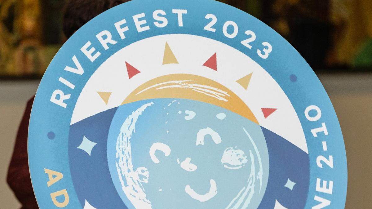 Adam Anderson designed this year’s River Festival logo and button. The artwork was unveiled during an event at Emprise Bank Monday. This year will mark the 51st year of the Wichita River Festival.