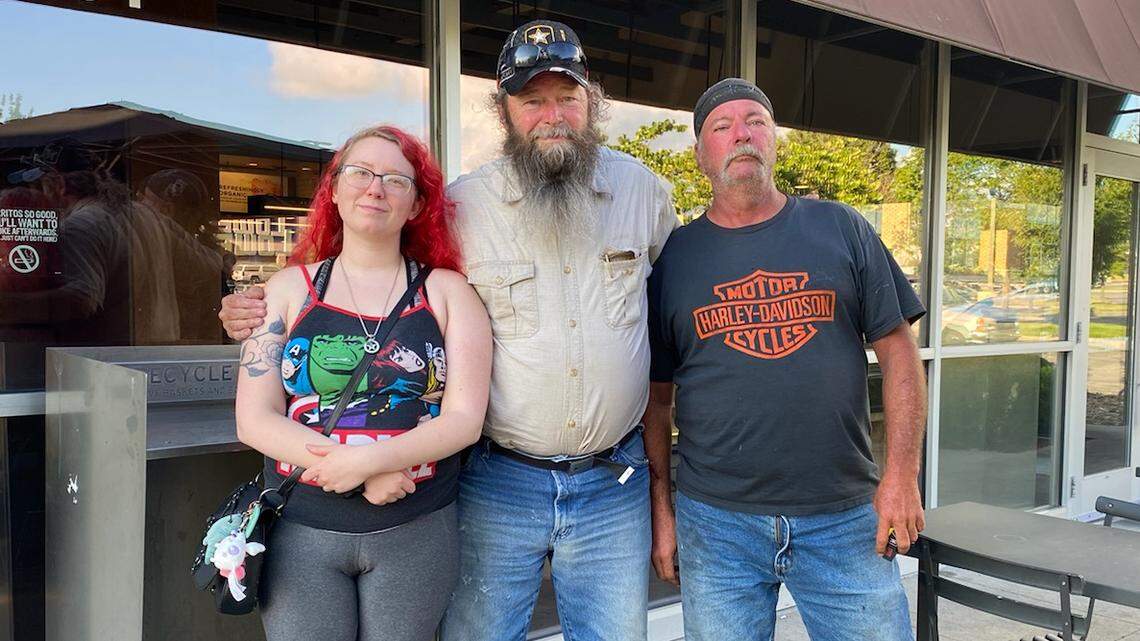 Kansas veteran Mel Gray, 61, (center) recently found his granddaughter Ophelia Moles (left) and a brother, Tom Davis (right), using an at-home DNA test during a search for the daughter he was forced to give up for adoption in the 1970s.