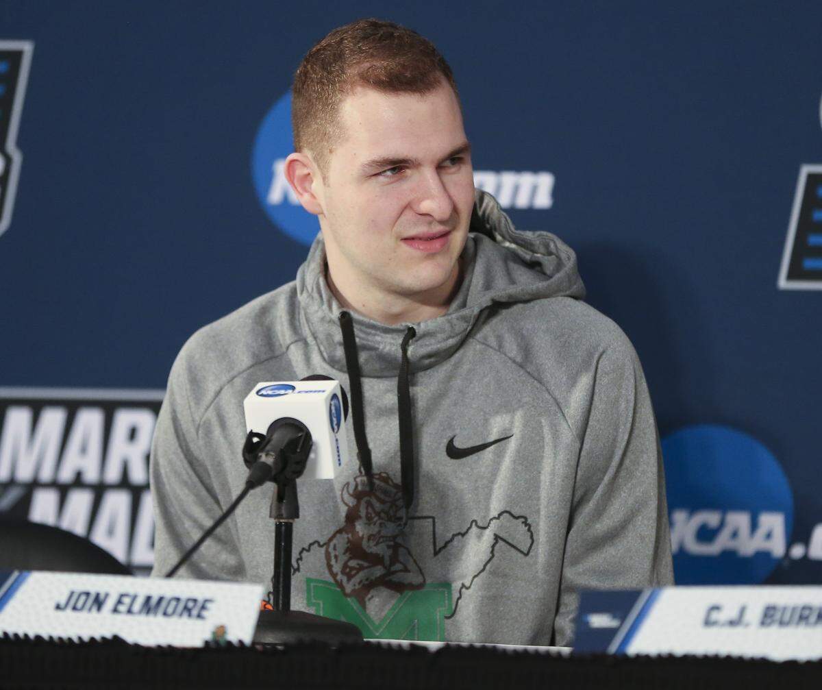 Marshall's Jon Elmore talks to media Thursday in San Diego.